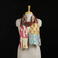 Bengal Kantha Handwork Patchwork Reversible Silk Stole 171