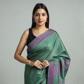  Vidarbha Bamboo Tussar Cotton Dobby Border Handloom Saree 01 
