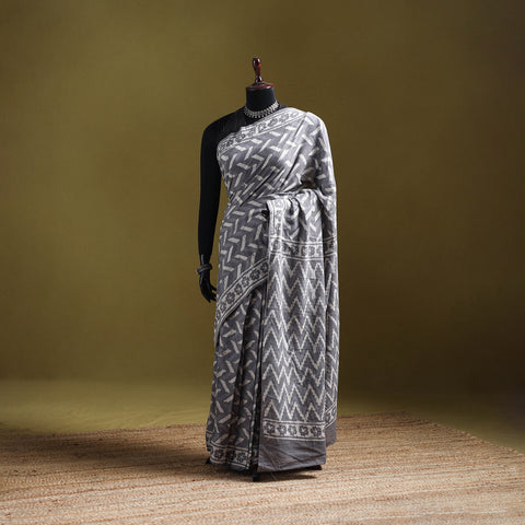 Batik Hand Block Print Pure Mul Cotton Ready To Wear Saree 51