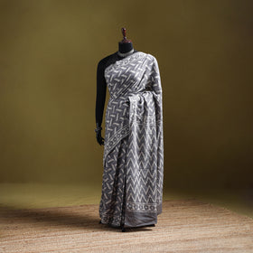 Batik Hand Block Print Pure Mul Cotton Ready To Wear Saree 51