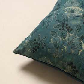 Blue - cotton bagru cushion cover 36 - handcrafted