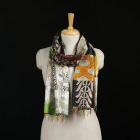 Bengal Kantha Handwork Patchwork Reversible Silk Stole 173