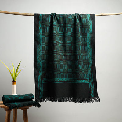 Green Akola Block Print Pure Handloom Cotton Towel Online