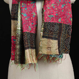 Bengal Kantha Handwork Patchwork Reversible Silk Stole 175