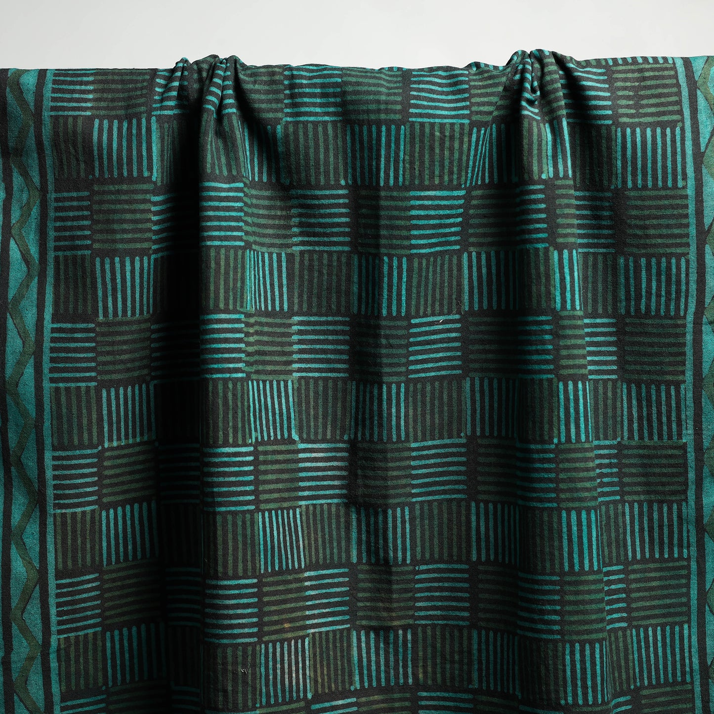 Green Akola Block Print Pure Handloom Cotton Towel Online