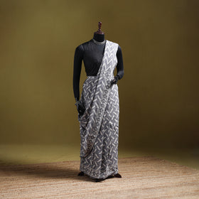 Batik Hand Block Print Pure Mul Cotton Ready To Wear Saree 51