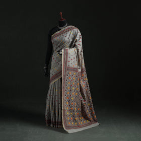 Bengal Kantha Hand Embroidery Silk Cotton Chapa Work Saree 85