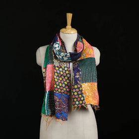 Bengal Kantha Handwork Patchwork Reversible Silk Stole 177