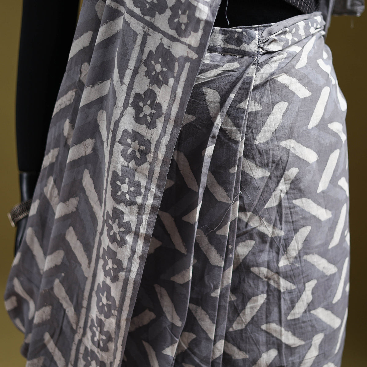 Batik Hand Block Print Pure Mul Cotton Ready To Wear Saree 51