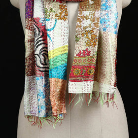 Bengal Kantha Handwork Patchwork Reversible Silk Stole 178