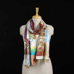 Bengal Kantha Handwork Patchwork Reversible Silk Stole 178