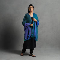 Blue - Kumaun Handwoven Pure Merino Wool Shawl for Women 63