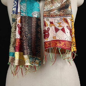 Bengal Kantha Handwork Patchwork Reversible Silk Stole 179