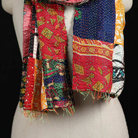 Bengal Kantha Handwork Patchwork Reversible Silk Stole 180