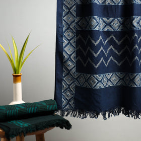 Blue Akola Block Print Pure Handloom Cotton Towel