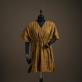 Akola Hand Block Print Natural Dyed Cotton Kaftan (Medium) 173