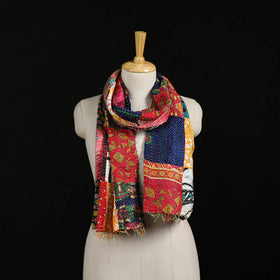 Bengal Kantha Handwork Patchwork Reversible Silk Stole 180