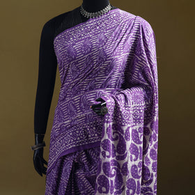 Batik Hand Block Print Pure Mul Cotton Ready To Wear Saree 52