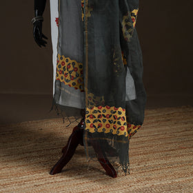 Kota Doria Cotton Barmer Applique Work Dupatta with Zari Border 02