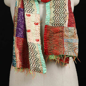 Bengal Kantha Handwork Patchwork Reversible Silk Stole 182