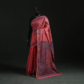 Bengal Kantha Hand Embroidery Silk Cotton Chapa Work Saree 86