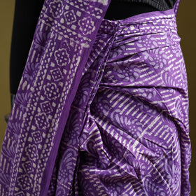 Batik Hand Block Print Pure Mul Cotton Ready To Wear Saree 52