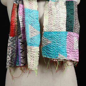 Bengal Kantha Handwork Patchwork Reversible Silk Stole 185