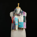 Bengal Kantha Handwork Patchwork Reversible Silk Stole 185