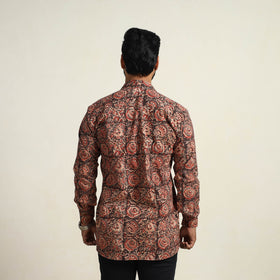 Buy Red Pedana Block Print Cotton Men Kalamkari Shirt for Men