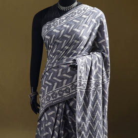 Batik Hand Block Print Pure Mul Cotton Ready To Wear Saree 53
