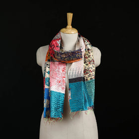 Bengal Kantha Handwork Patchwork Reversible Silk Stole 188