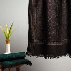 Brown Akola Block Print Pure Handloom Cotton Towel 