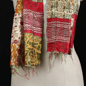 Bengal Kantha Handwork Patchwork Reversible Silk Stole 190