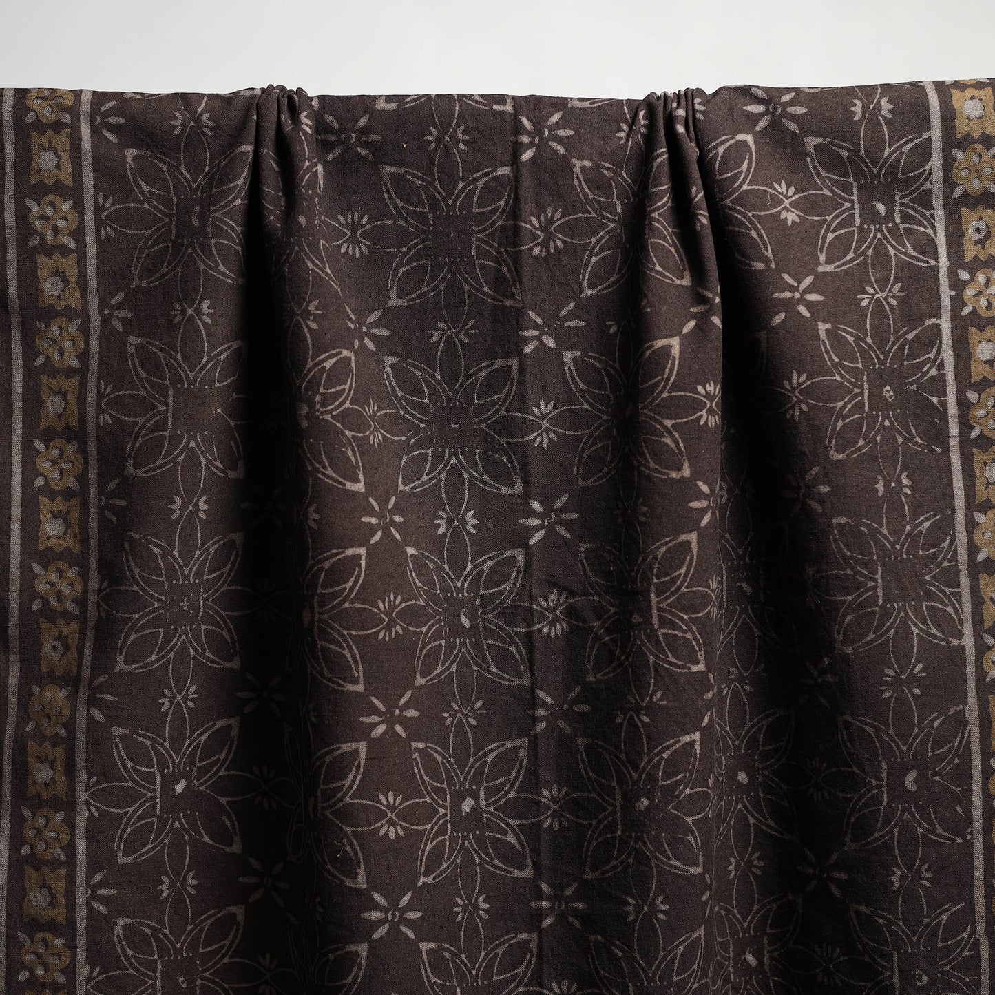 Brown Akola Block Print Pure Handloom Cotton Towel 