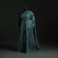 Blue - Bengal Kantha Hand Embroidery Silk Cotton Chapa Work Saree 88