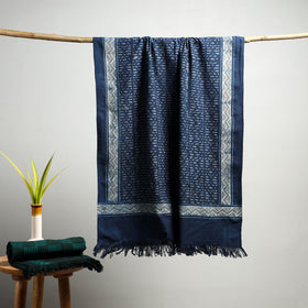 Blue - Akola Block Print Pure Handloom Cotton Towel 16