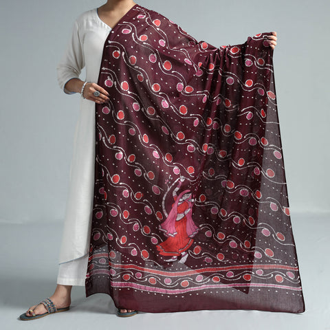 batik printed cotton dupatta