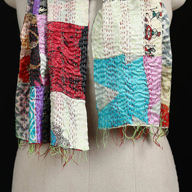 Bengal Kantha Handwork Patchwork Reversible Silk Stole 192
