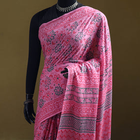 Sanganeri Hand Block Print Pure Mul Cotton Ready To Wear Saree  09