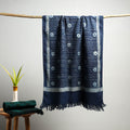 Blue Akola Block Print Pure Handloom Cotton Towel 