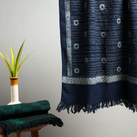 Blue Akola Block Print Pure Handloom Cotton Towel 