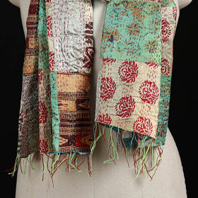 Bengal Kantha Handwork Patchwork Reversible Silk Stole 194