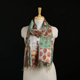 Bengal Kantha Handwork Patchwork Reversible Silk Stole 194