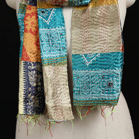 Bengal Kantha Handwork Patchwork Reversible Silk Stole 195