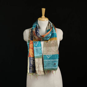 Bengal Kantha Handwork Patchwork Reversible Silk Stole 195