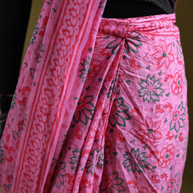 Sanganeri Hand Block Print Pure Mul Cotton Ready To Wear Saree  09