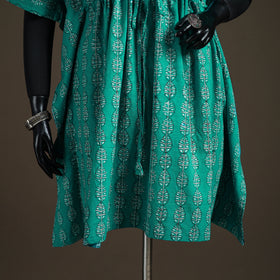 Akola Hand Block Print Natural Dyed Cotton Kaftan (Medium) 177
