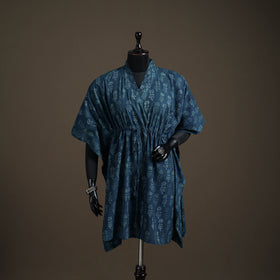 Akola Hand Block Print Natural Dyed Cotton Kaftan (Medium) 178