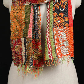 Bengal Kantha Handwork Patchwork Reversible Silk Stole 197