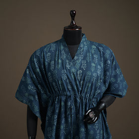Akola Hand Block Print Natural Dyed Cotton Kaftan (Medium) 178